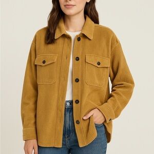 Cisono corduroy yellow shacket sz women’s S